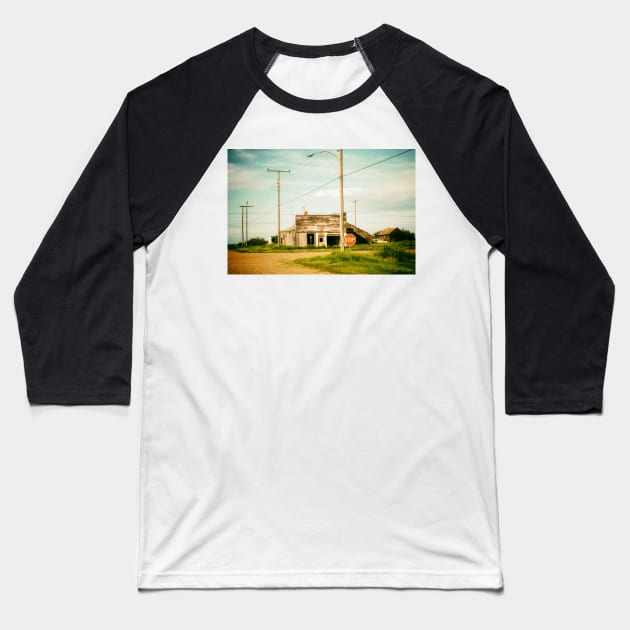 Old abandoned storefront in ghost town Rowley Canada Baseball T-Shirt by Nalidsa